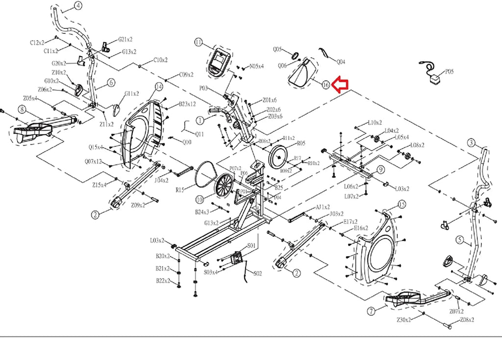 Middle Cover Sizeet Works W Horizon Fitness CE4.1 - EP533 Elliptical
