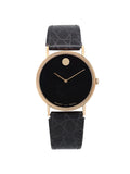 Movado Museum 33mm 14K Yellow Gold Black Dial Zenith Hand Wind Vintage Watch