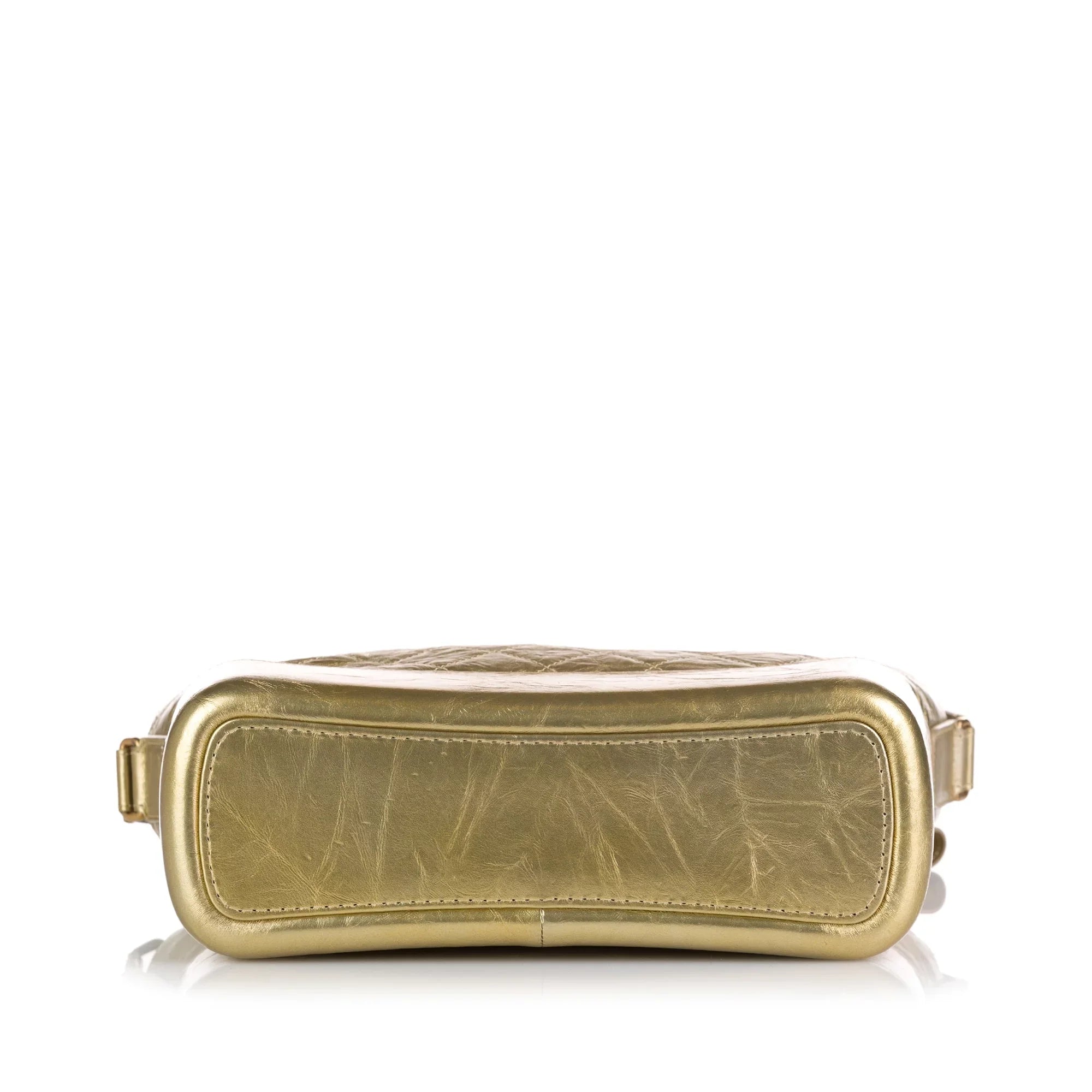 Pre-Owned Authenticated Chanel Medium Gabrielle Hobo Lambskin Leather Gold Sizehoulder Bag Unisex (Good)