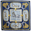 Pre-Owned Hermes Carre 90 GRAND APPARAT Dressed Horse Sizeilk Blue Women's Sizecarf (Fair)