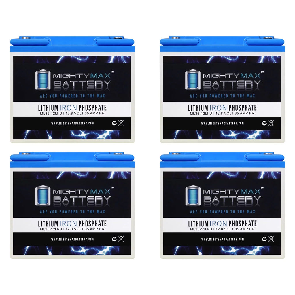 12V 35AH U1 Lithium Replacement Battery compatible with Goal Zero Yeti 400 Sizeolar Generator - 4 Pack