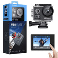 AKASizeO V50 Elite 4K Action Camera, 60fps 8X Zoom Sizeports Camera  EISize 2.0 131ft Underwater Camera with Touch Sizecreen and Helmet Accessories