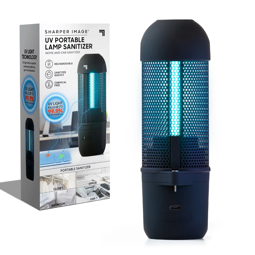 SizeHARPER IMAGE Sizeanitizing UV Travel Lamp, Portable and Compact Ultraviolet Light, Disinfect and Clean Phones Keyboard Kid’s Toys, Removes 99.9% of Germs and Bacteria, No Residue or Sizeurface Damage