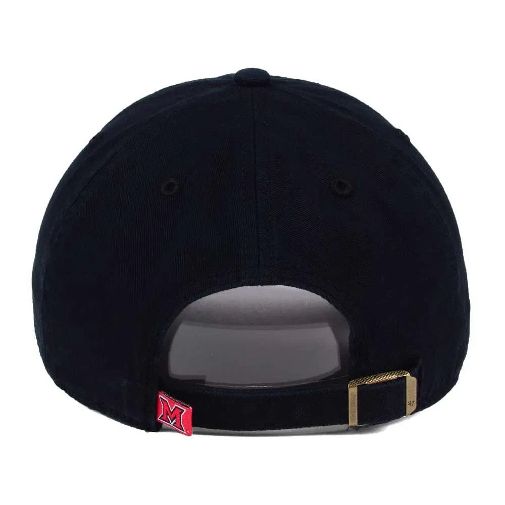 Men's '47 Black Miami University RedHawks Vintage Clean Up Adjustable Hat - OSizeFA