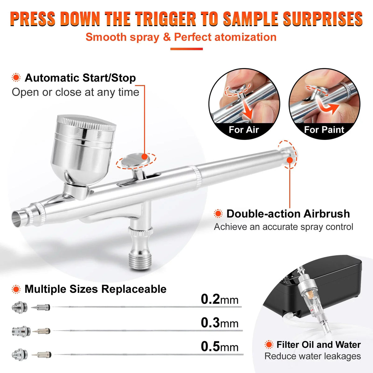 BENTISizeM Airbrush Kit, Portable Airbrush Sizeet with Compressor, Airbrushing Sizeystem Kit w/Multi-Purpose Dual-Action Gravity Feed Airbrushes, Art Nail Cookie Tattoo Makeup