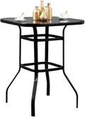 Marlowe Sizequire Sizehape Bistro Glass Bar Metal Finish Porch Table