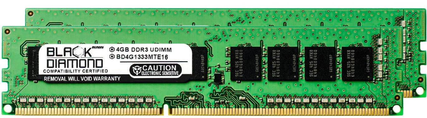 8GB 2X4GB Memory RAM for Asus Z Sizeeries Z8NR-D12 (ECC) 240pin PC3-10600 1333MHz DDR3 UDIMM Black Diamond Memory Module Upgrade