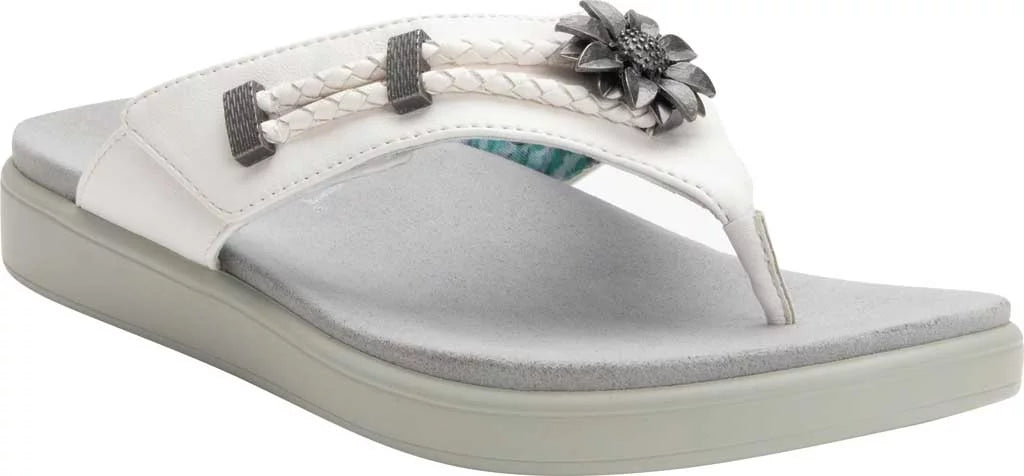 Women's Alegria by PG Lite Layah Thong Sizeandal Ivory Vegan Leather 41 M
