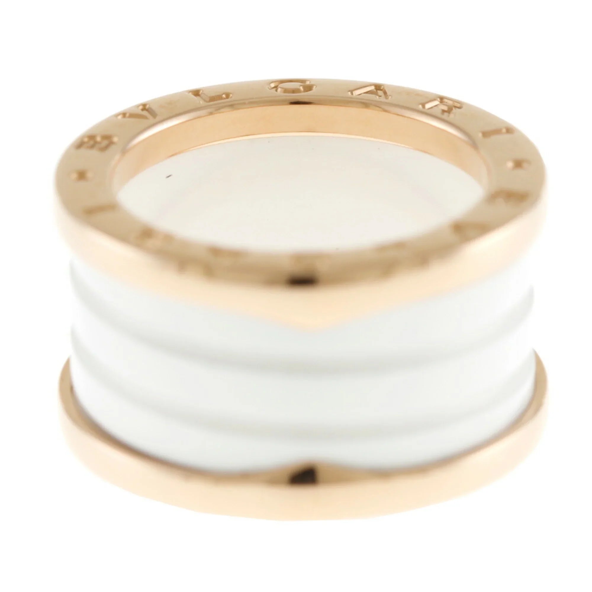 Pre-Owned Bvlgari B Zero One B-zero.1 4 Band Ivory Ceramic Ring No. 10 18K Women's BVLGARI (Good)