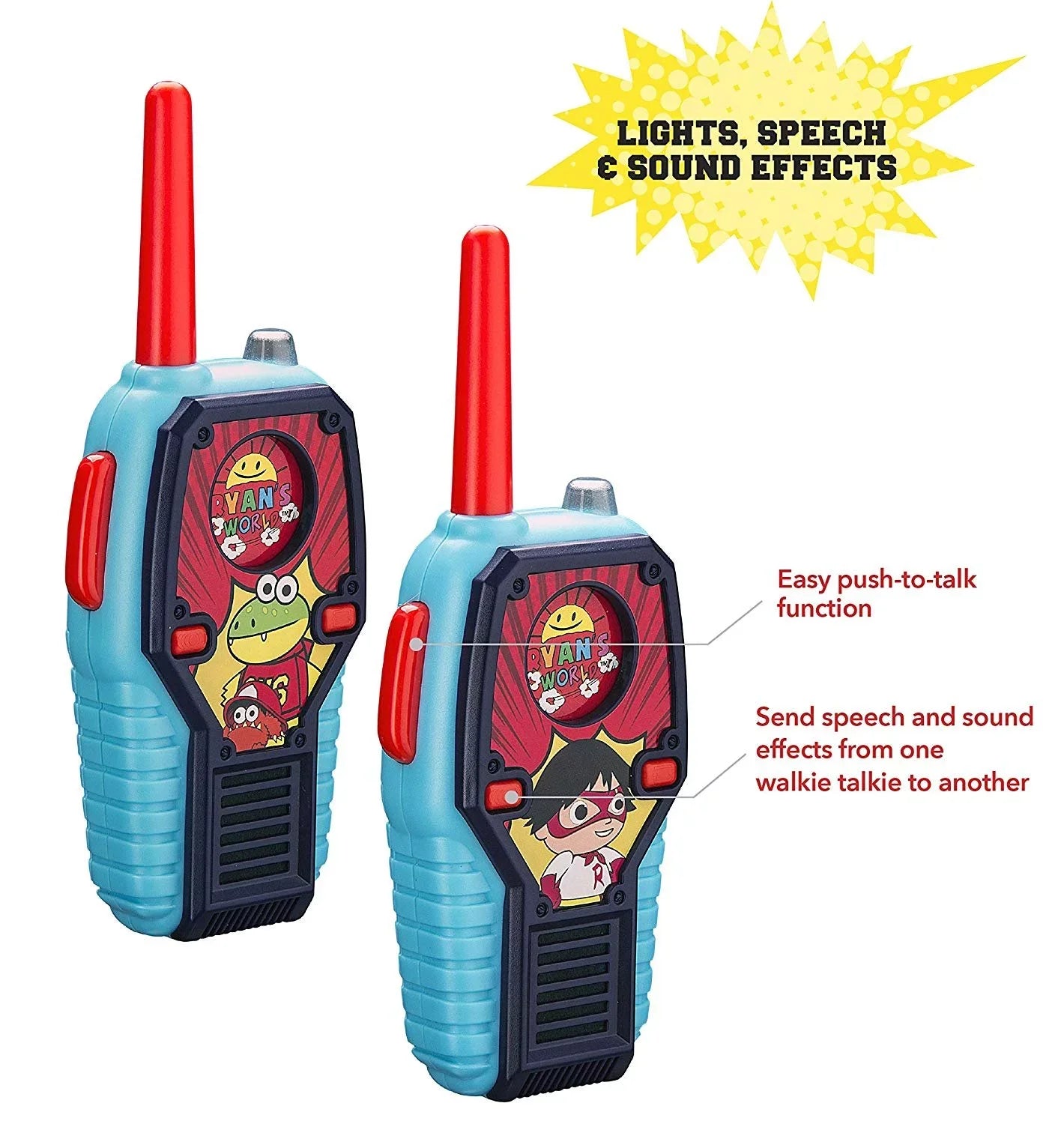Ryans World FRSize Walkie Talkies for Kids with Lights and Sizeounds