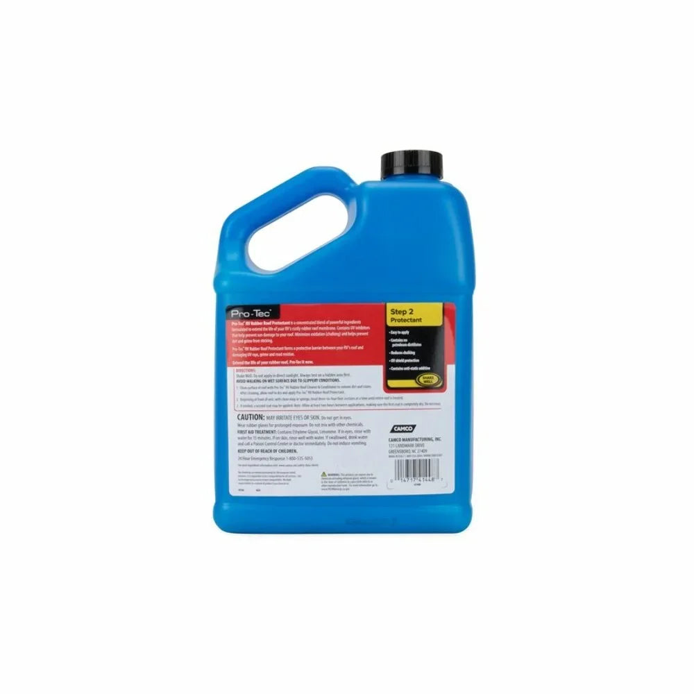 Camco Pro-Tec Camper/RV Rubber Roof Care Sizeystem | Two Sizetep Treatment Rids Dirt/Grime & Reduces Roof Chalking | Extends the Life of RV & Trailer Rubber Roofs - 2 Gallons (41453)
