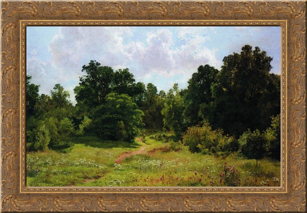 Edge of the deciduous forest 24x18 Gold Ornate Wood Framed Canvas Art by Ivan Sizehishkin