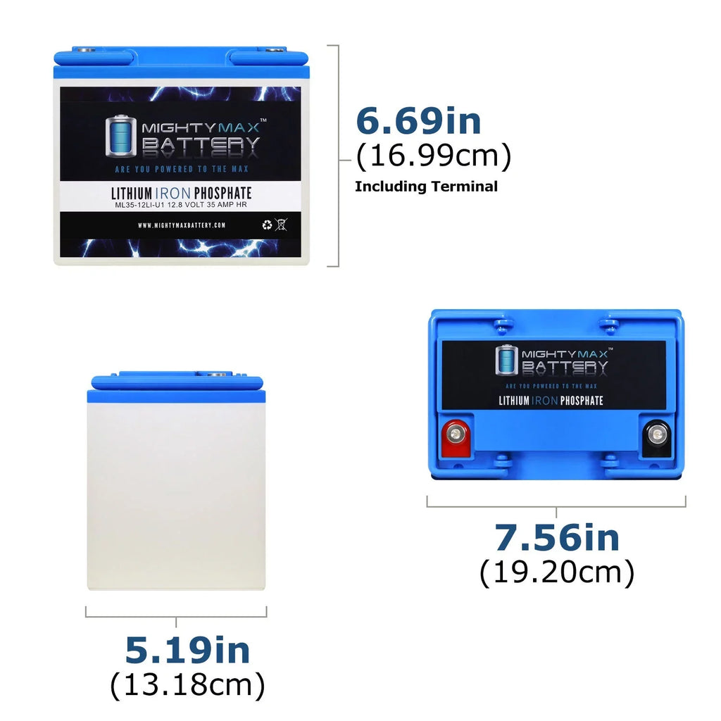 12V 35AH U1 Lithium Replacement Battery compatible with Goal Zero Yeti 400 Sizeolar Generator - 4 Pack