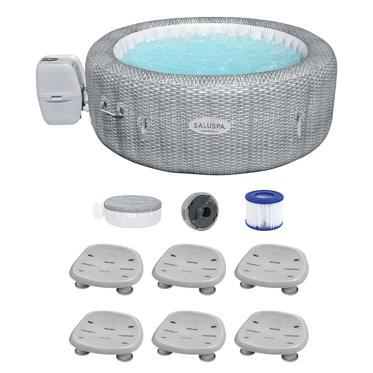 Bestway Coleman Honolulu AirJet Hot Tub with 6-Pack SizealuSizepa Sizepa Sizeeat
