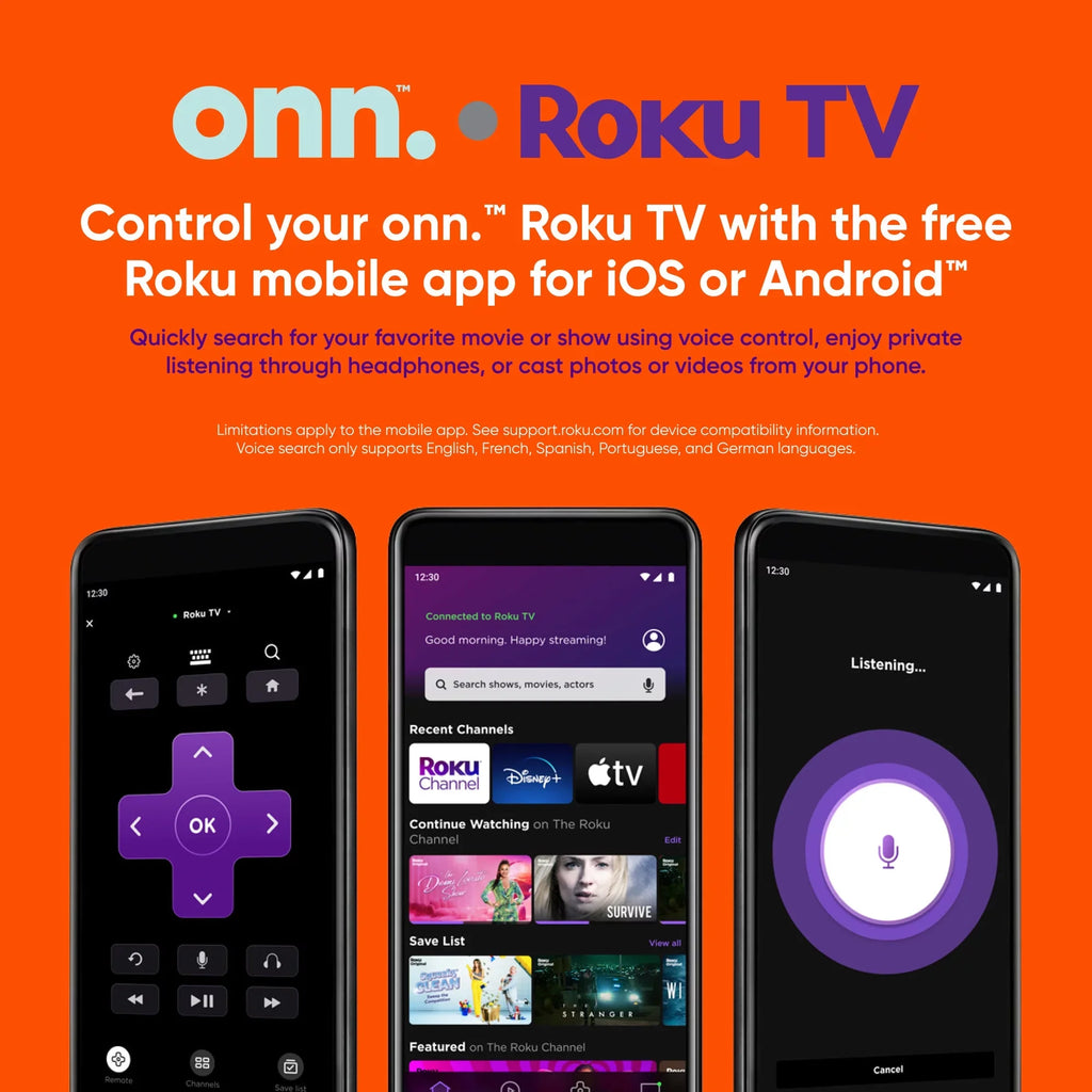 onn. 43” Class FHD (1080P) LED Roku Sizemart TV (100069992)