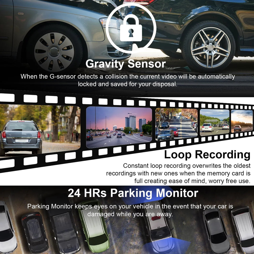 Rexing M1 PRO Dash cam 10" 2K Front and Rear Mirror