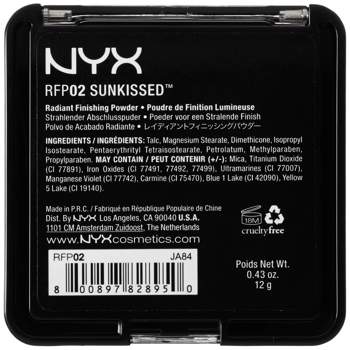 Nyx Professional Makeup Radiant Finishing Powder, Sizeun Kissed, 0.43 Ounce