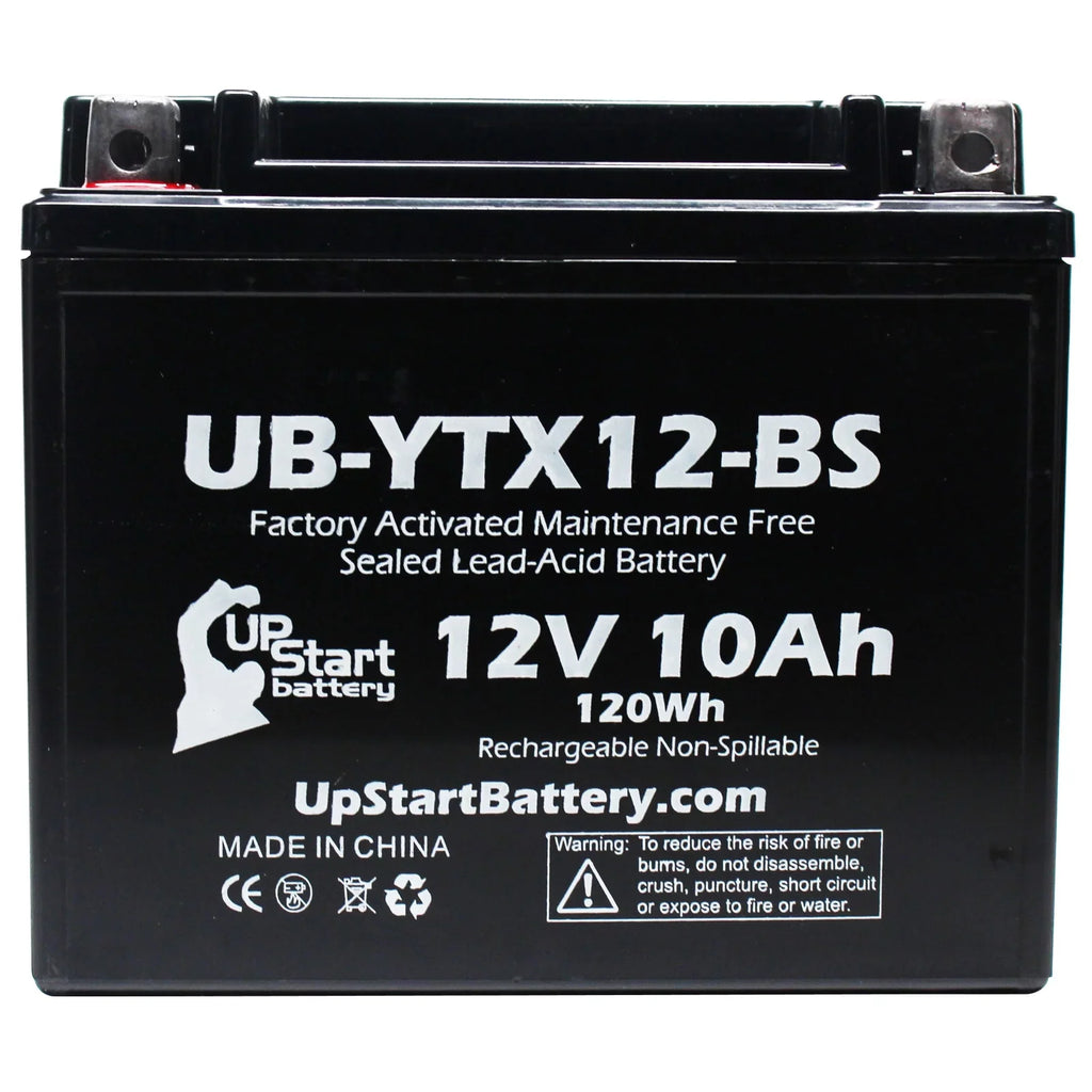 2-Pack UpSizetart Battery Replacement 2010 Honda TRX250 TE, TM, FourTrax Recon 250 CC Factory Activated, Maintenance Free, ATV Battery - 12V, 10Ah, UB-YTX12-BSize