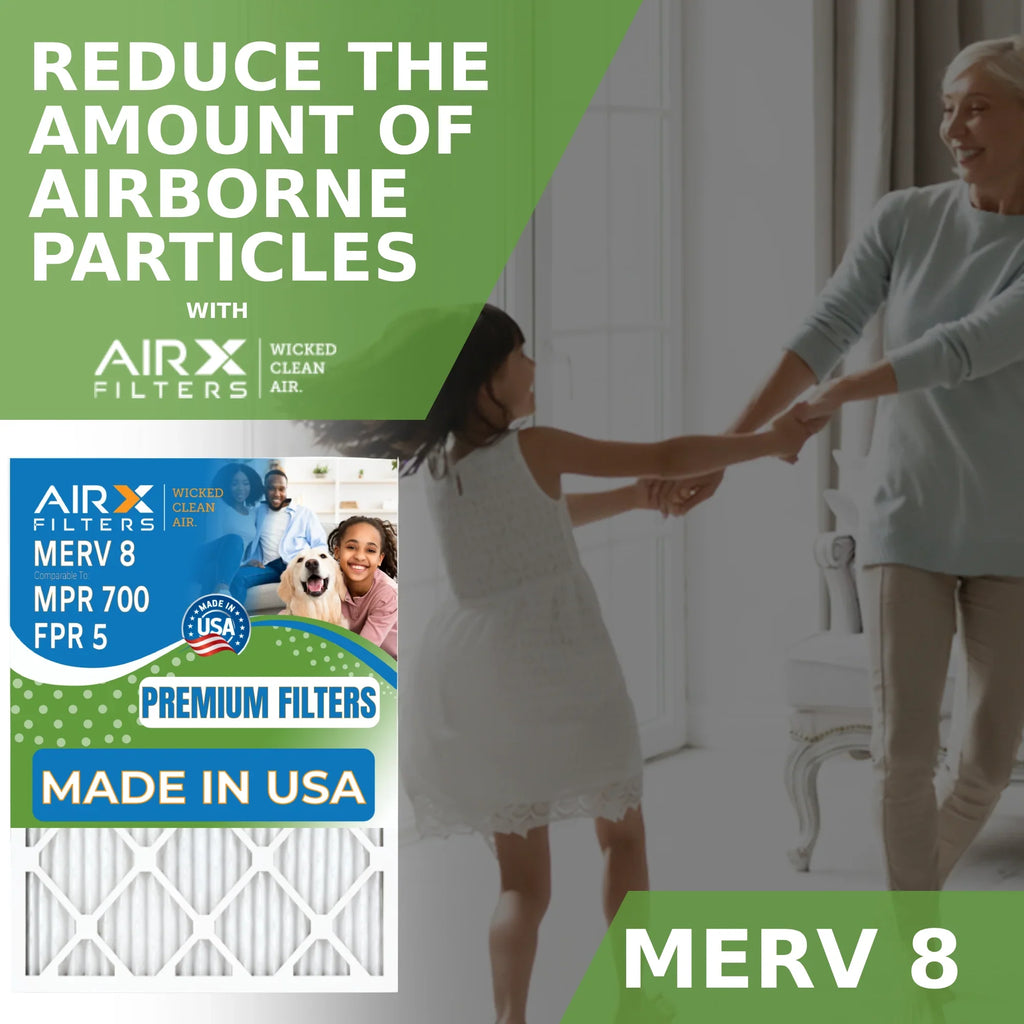 14x14x1 Air Filter MERV 8 Comparable to MPR 700 & FPR 5 Electrostatic Pleated Air Conditioner Filter 4 Pack HVAC AC Premium USizeA Made 14x14x1 Furnace Filters by AIRX FILTERSize WICKED CLEAN AIR.