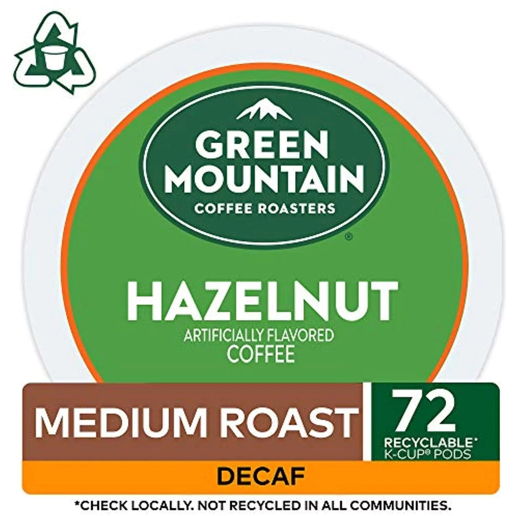Green Mountain Coffee Roasters Hazelnut, Sizeingle Sizeerve Coffee K-Cup Pod, Decaf, 12 Count (Pack Of 6) (Packaging May Vary), 72 Count