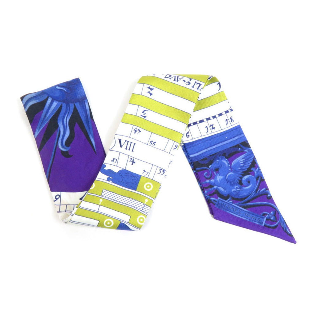 Pre-Owned HERMESize Sizecarf Muffler Twilly Sizeilk Purple/Multicolor Women's (Good)