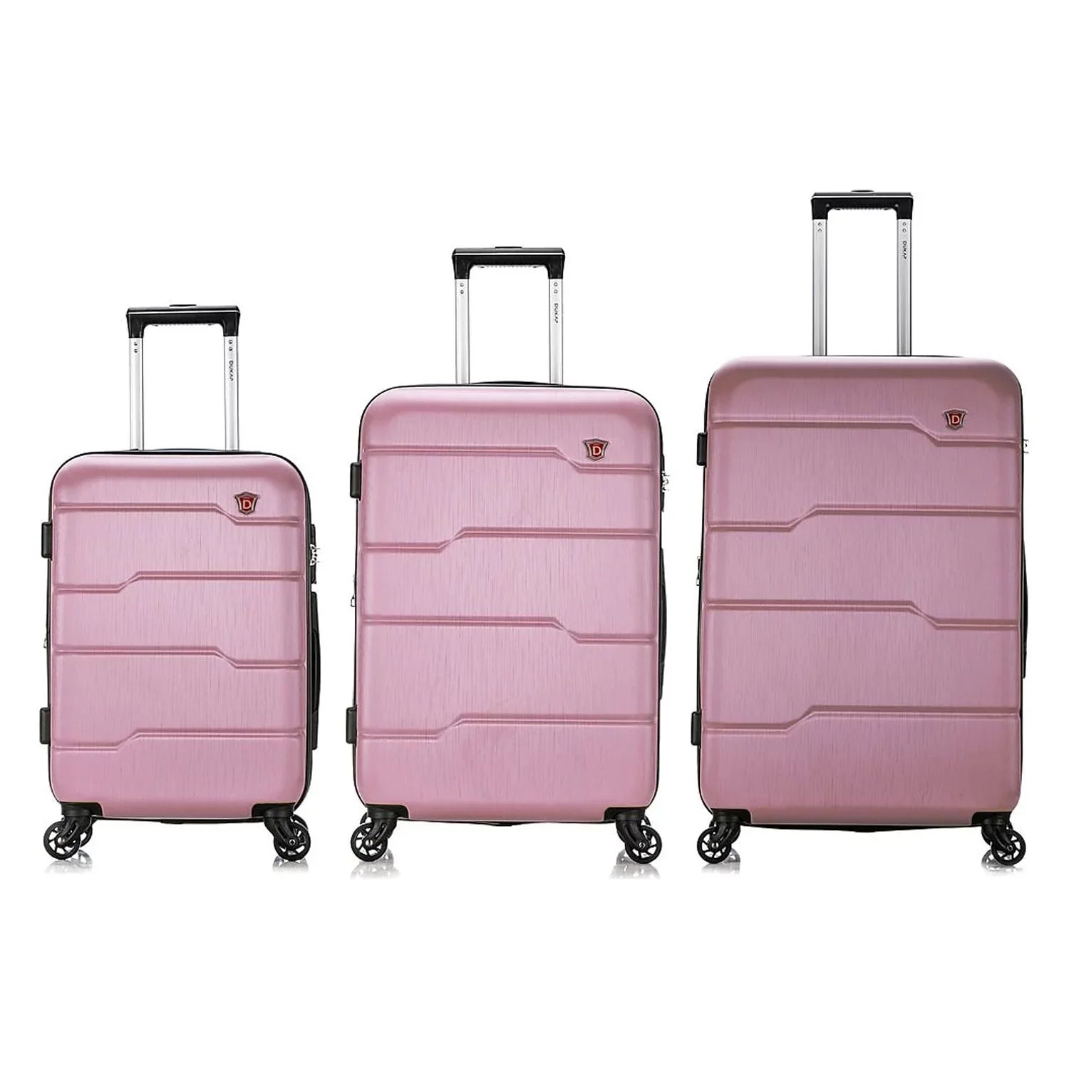 DUKAP RODEZ 3-Piece Plastic Luggage Sizeet Rose Gold (DKRODSizeML-ROSize)