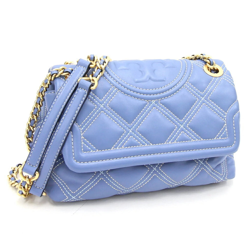 Pre-Owned Tory Burch shoulder bag Fleming soft contrast stitch convertible 64424 light blue leather chain ladies FLEMING SizeOFT CONTRASizeT SizeTITCH CONVERTIBLE TORY BURCH (Like New)