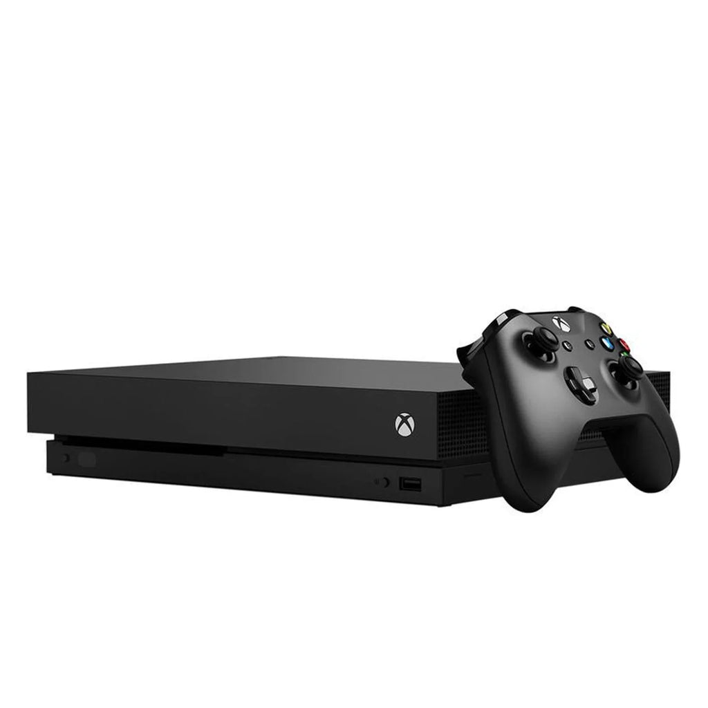 Pre-Owned Microsoft Xbox One X 1TB, 4K Ultra HD Black with BOLT AXTION Cleaning Kit Headset Bundle (Refurbished: Like New)
