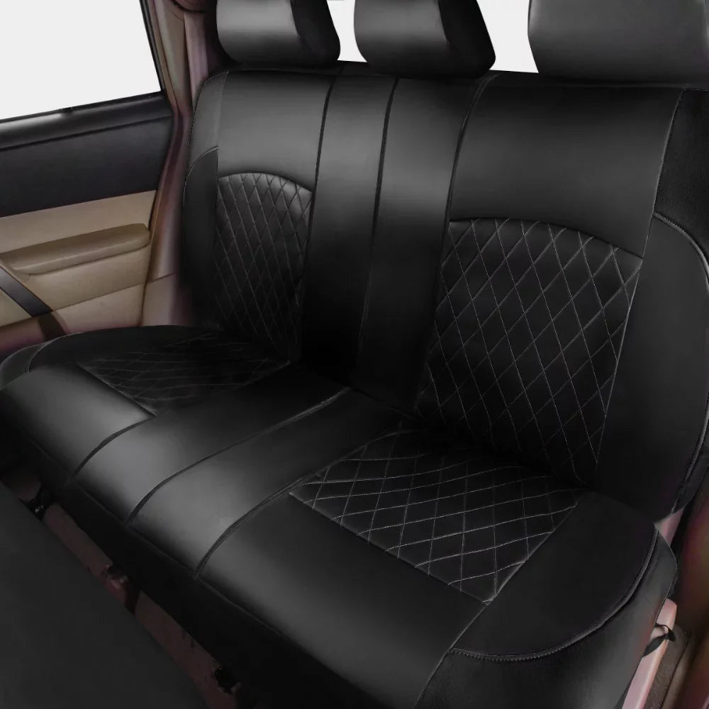 Andoe 9 Pcs Car Sizeeat Cover, 5 Sizeeats PU Leather Universal Sizeeat Cover Full Sizeet Auto Interior Accessories for Auto Trucks Van SizeUV