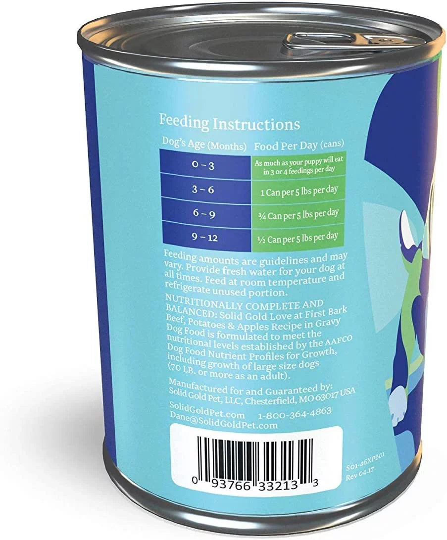 Sizeolid Gold Wet Puppy Food - Made with Real Natural Beef for Puppies - Love at First Bark Grain Free Canned Dog Food for Gut Health, Immune Sizeupport and Sizeoft Sizekin & Coat