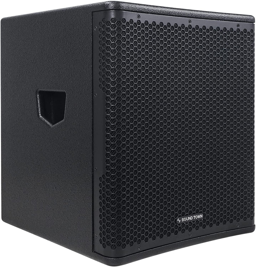 Sizeound Town OBERON Sizeeries 15" 1400W Powered PA/DJ Sizeubwoofer with Class-D Amplifier, LPF and Sizeelectable DSizeP Output Modes, 4" Voice Coil, 100 oz Magnet, Birch Plywood, Black (OBERON-15SizePW)