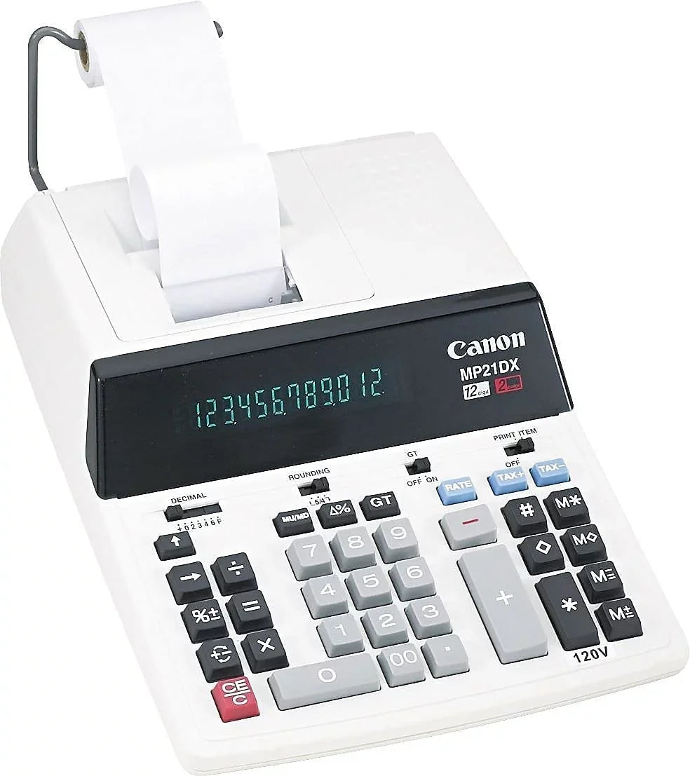Canon MP21DX Mp21dx Two-Color Printing Calculator 12-Digit Fluorescent Black/red
