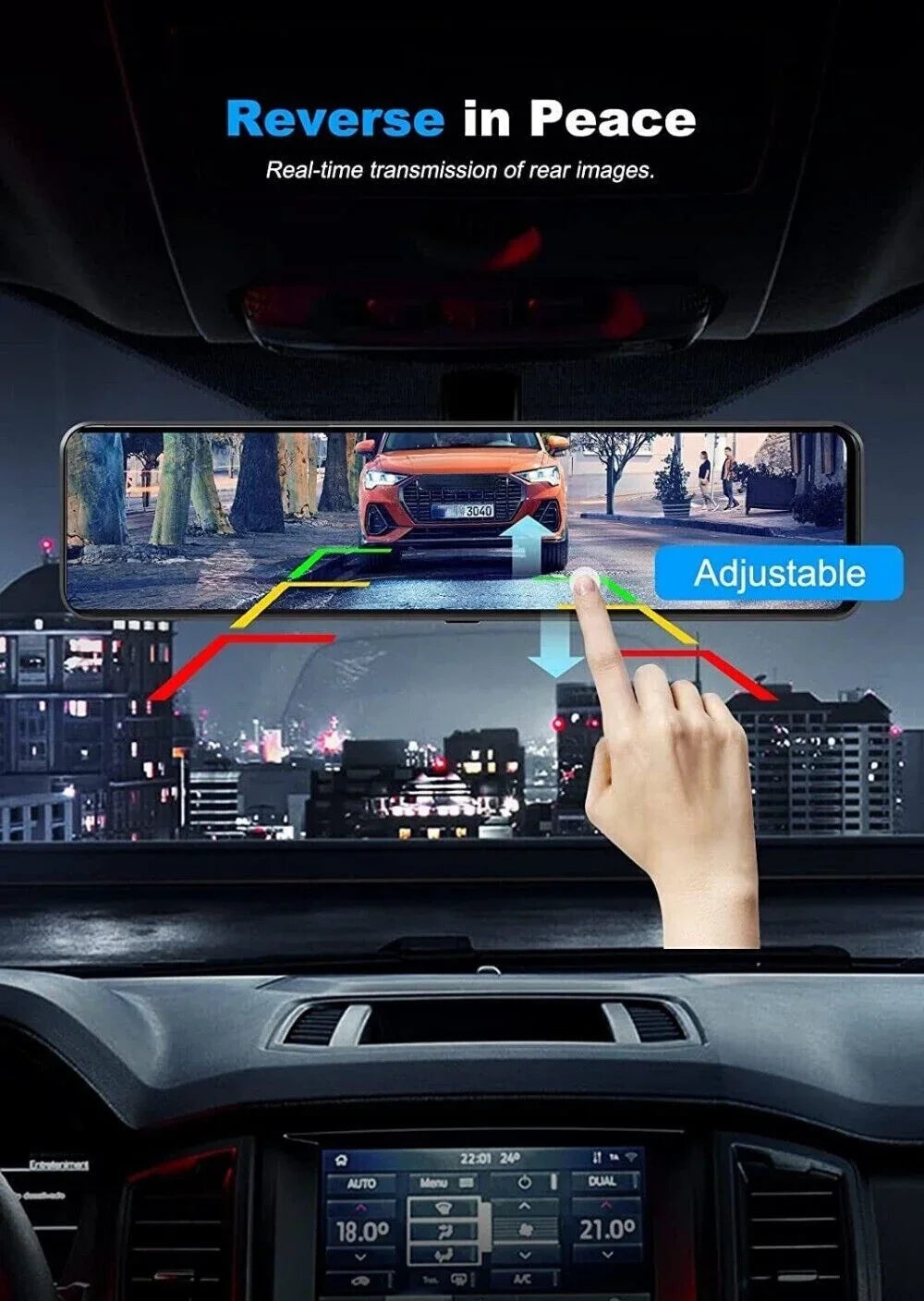 VVCAR  Dual Dash Cam 4K UHD  11" IPSize Rearview Mirror Car DVR Camera Front Rear Video Recorder