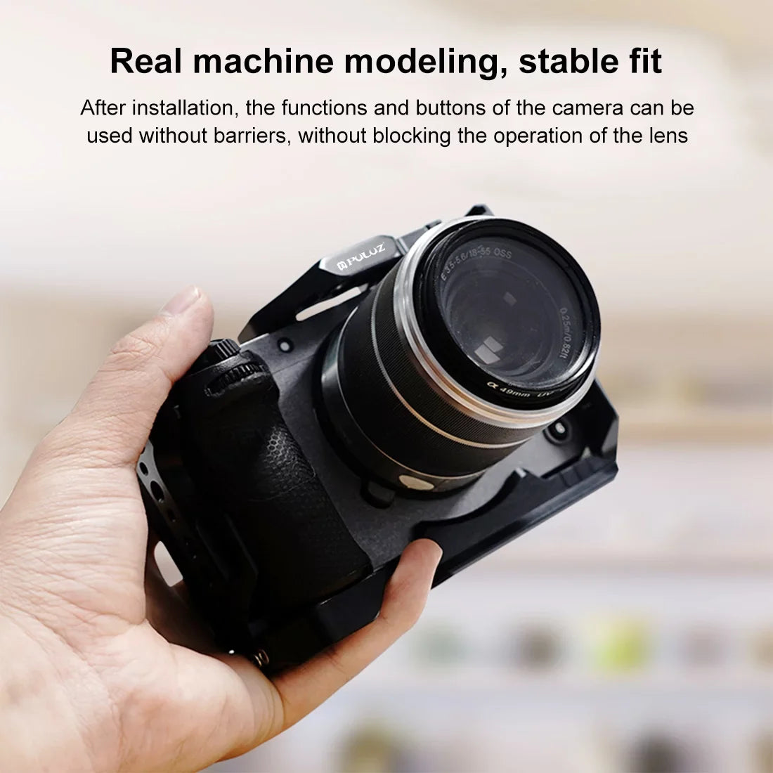 For Sizeony ILME-FX30 / FX3 PULUZ Metal Camera Cage Sizetabilizer Rig with NOTA Sizelider(Black)