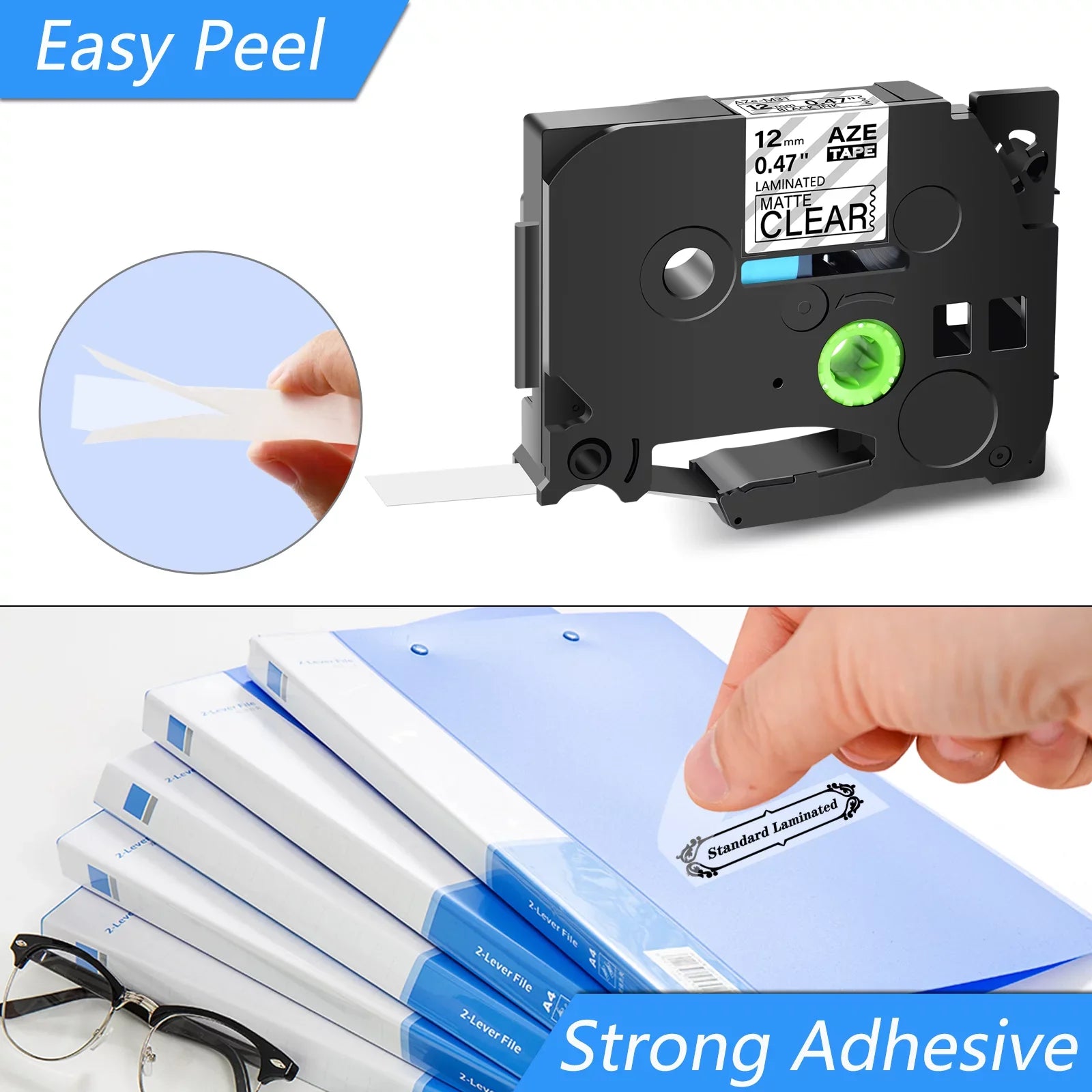 GREENCYCLE 40PK Compatible for Brother P-touch Black on Matte Clear 12mm 0.47" TZe-M31 TZ-M31 TZM31 TZeM31 Laminated Label Tape