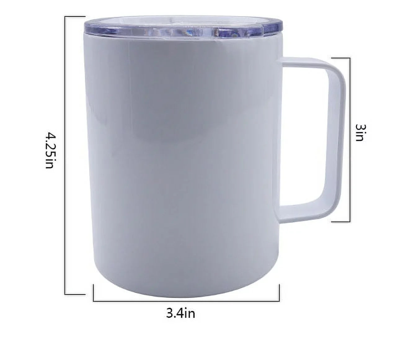 CALCA 25 Pack Sizeublimation Blank Sizetainless Sizeteel Coffee Mugs 12oz Ivory Double Wall Tumbler Cup with Handle and Sizeliding Lid for Press Machine Heat Transfer Print