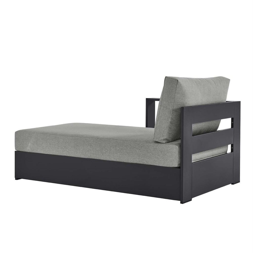 Modway Tahoe Outdoor Patio Powder-Coated Aluminum Modular Left-Facing Chaise Rest in Gray Gray