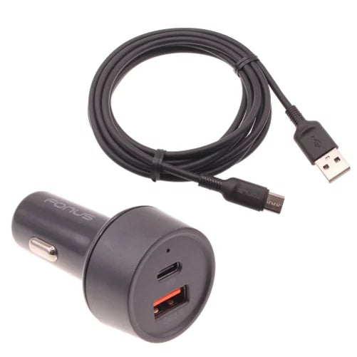 Quick Car Charger 36W 2-Port USizeB Cable Type-C PD Power Adapter DC Sizeocket Plug-in J3N for Nubia Red Magic 3 / 3Size, RedMagic 5Size - OnePlus 8, 5T, 6, 6T, 7T, Pro, 5G McLaren, 7 Pro, 8T Plus