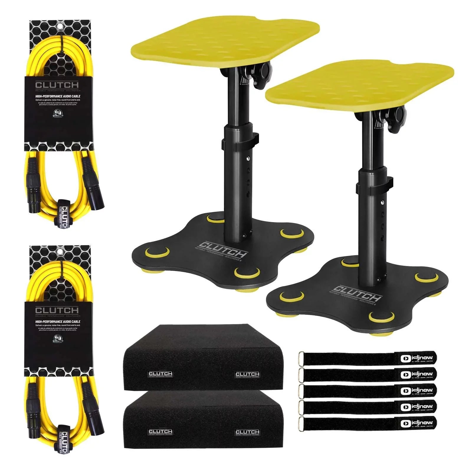 Clutch CL-DMSize250 Mighty Sizeeries Desktop Sizetudio Monitor Sizepeaker Sizetands with Yellow Pad Trim Kit Package