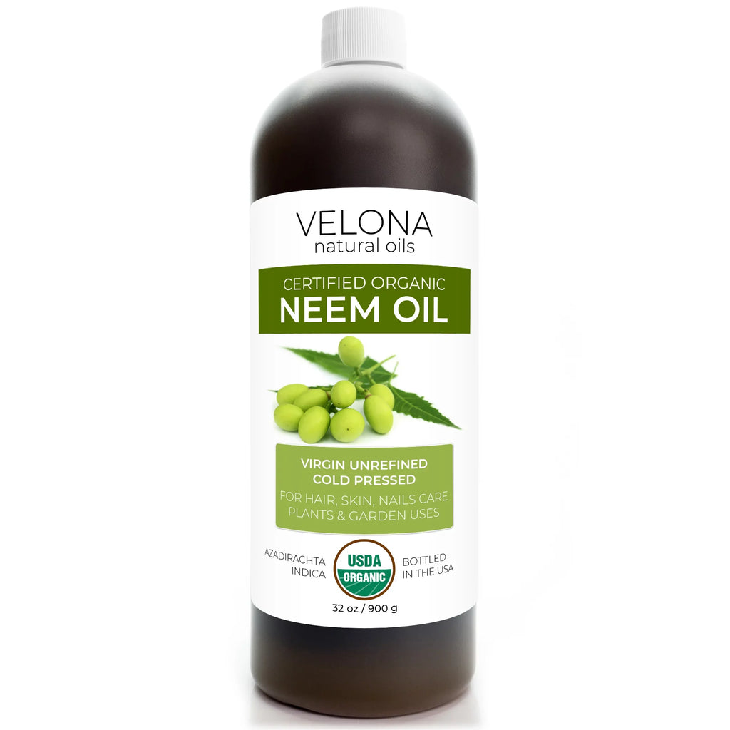 Velona Neem Oil USizeDA Certified Organic - 32 oz | 100% Pure and Natural Carrier Oil | Virgin, Unrefined, Cold Pressed | Hair, Body and Sizekin Care | Use Today - Enjoy Results