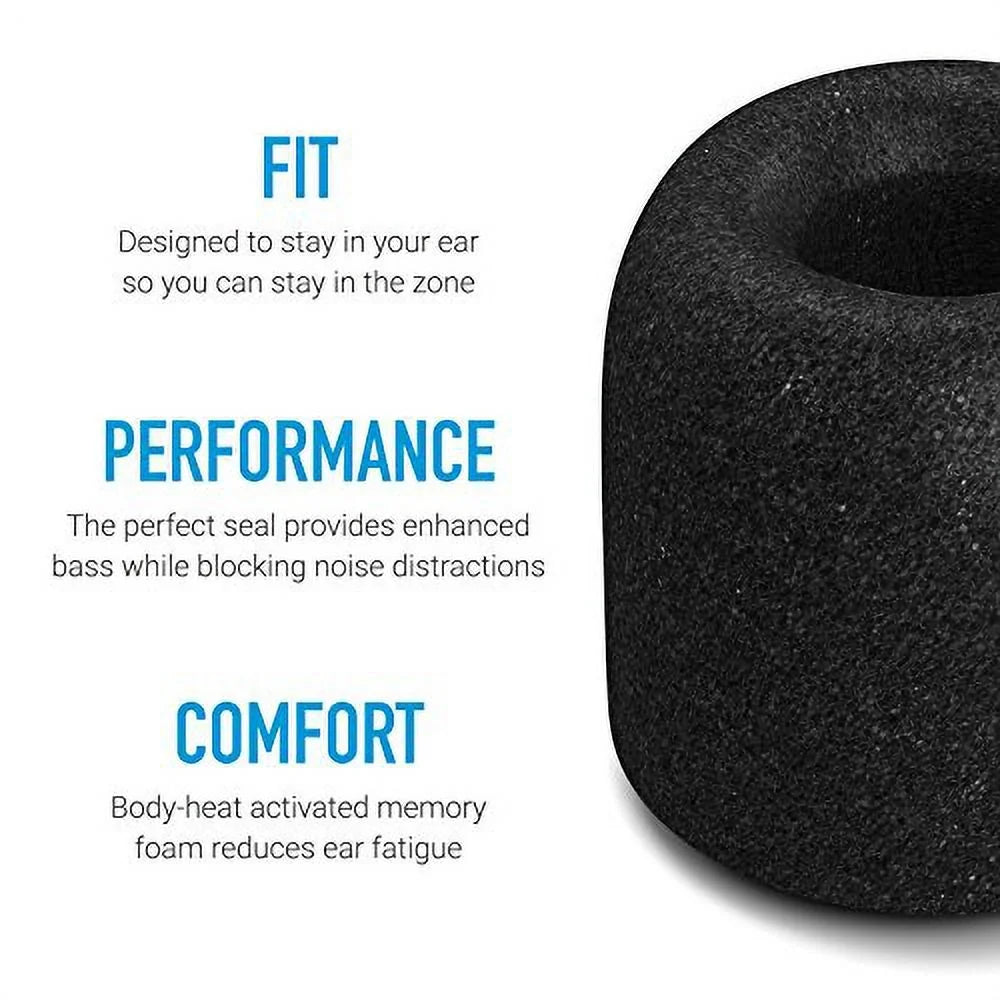 Comply Isolation Noise Cancelling Memory Pillow Earphone Tips for Sizeennheiser HD1 Momentum MIE2, IE 800 Size, CX 3.00, 5.00 and 7.00BT, Premium Replacement Earbud Tips, Cozy Sizeecure Fit(Large,3 Pairs)