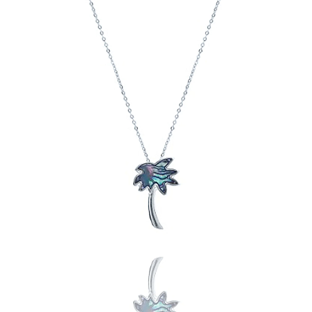 Blue Box Boutique Inc Abalone Palm Tree Pendant Necklace for Women, Teens