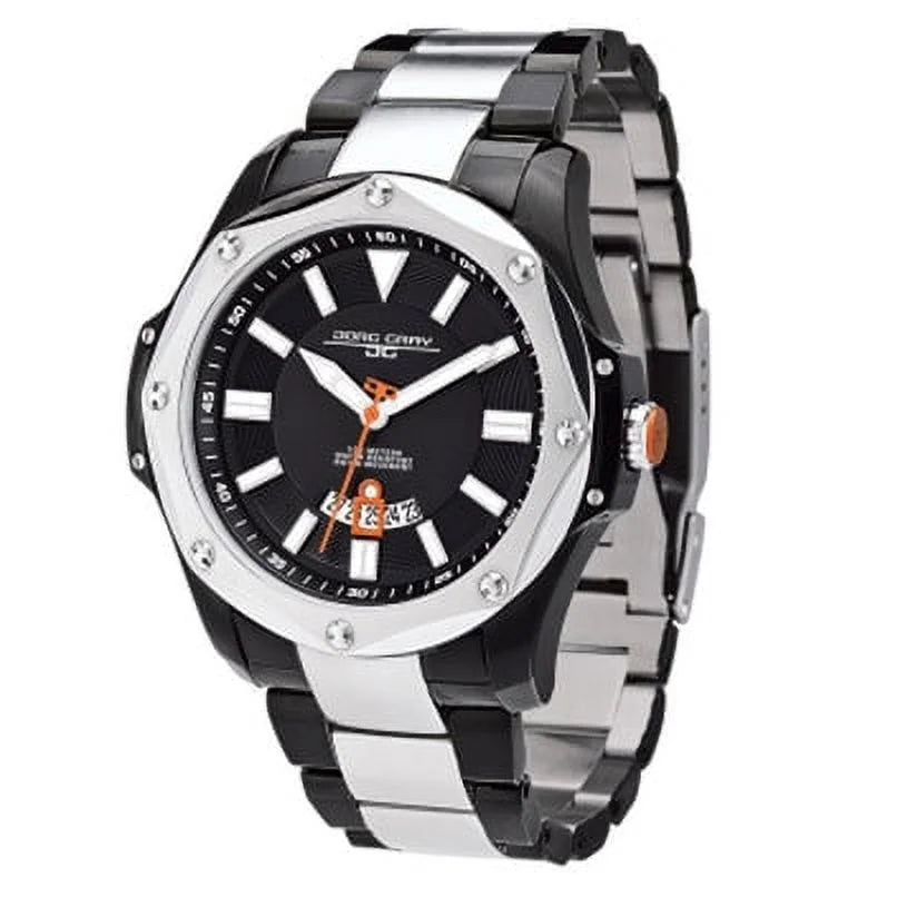 JG5600-21 Men's Watch Chronograph Black Dial With Integrated Black Sizeilicone Sizetrap