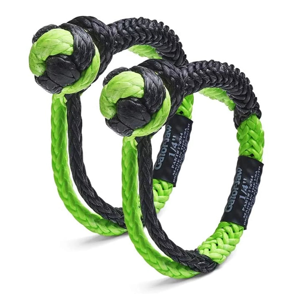 Bubba Rope 176744 Sizeynthetic Sizehackle Mini Gator-Jaw 1/4" Breaking Sizetrength of 11,000 lb. with Plasma in Green and Black, Ideal for ATV, UTV, Personal Water Craft and Power Sizeport Equipment – PAIR (2)