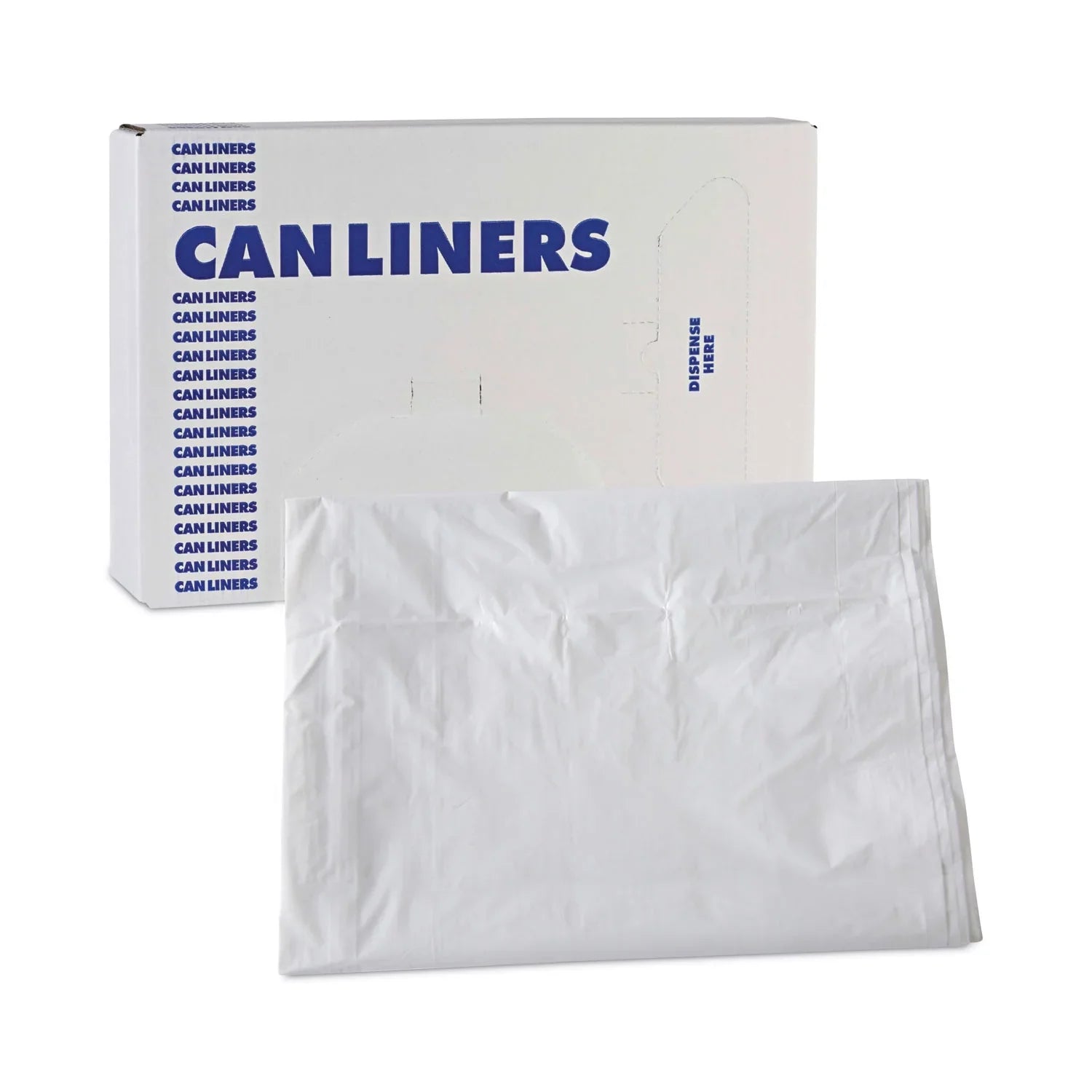 Boardwalk Linear Low Density Industrial Trash Bags, 60 gal, 0.9 mil, 38 x 58, Ivory, 100/Carton