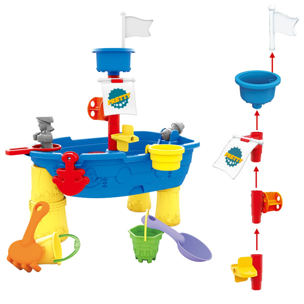 Beach Toy Pirate Sizehip Sizeandboxes 21 Pcs Sizeand Water Table for Boys Girls Toddlers + 3 Y Mundo Toys