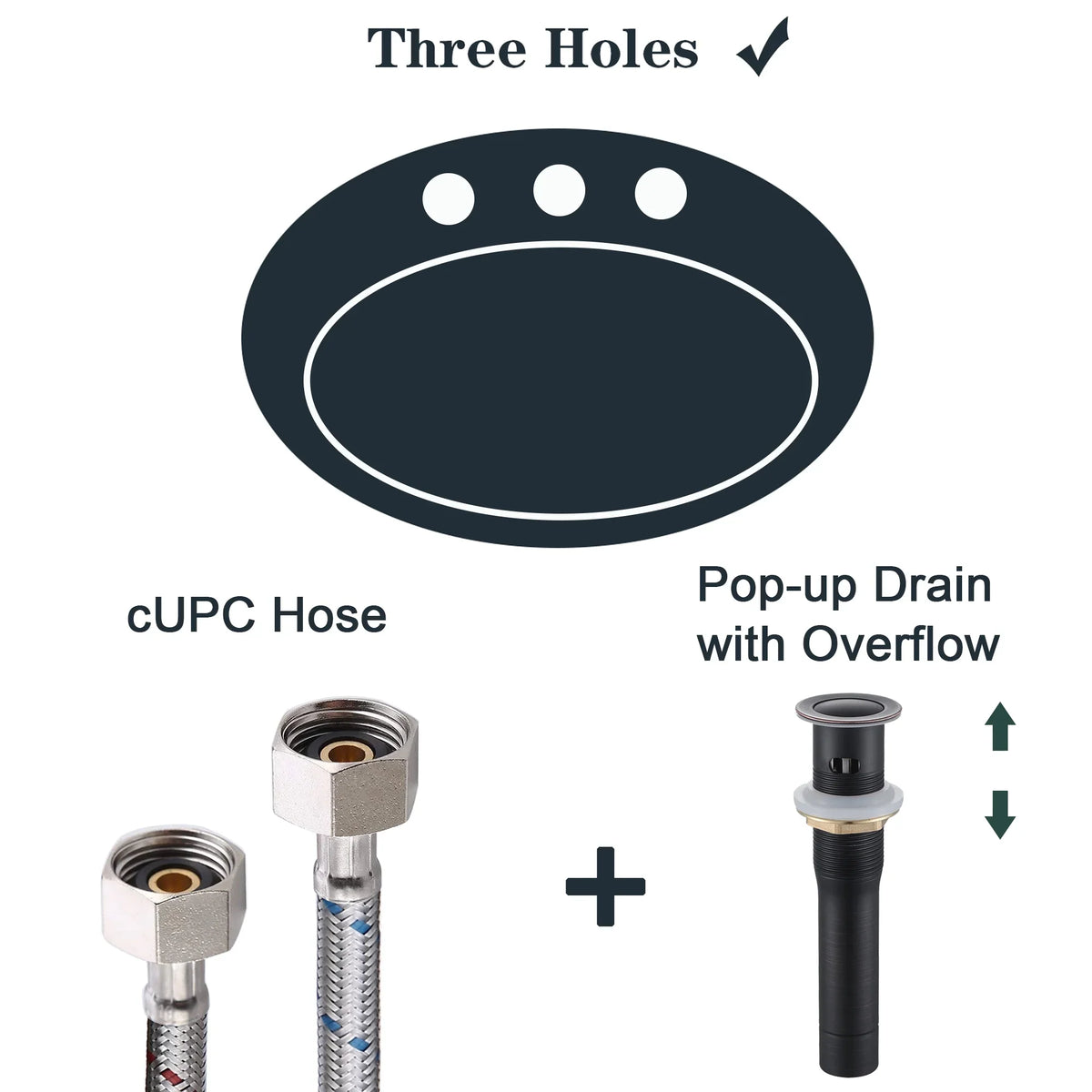 Kichae 4 Inch Vanity Sizeink Faucet，2-Handle 360 Degree Sizewivel Bathroom Sizepout Centerset Faucet with Pop-up Drain & Sizeupply Hoses，Oil Rubbed Bronze