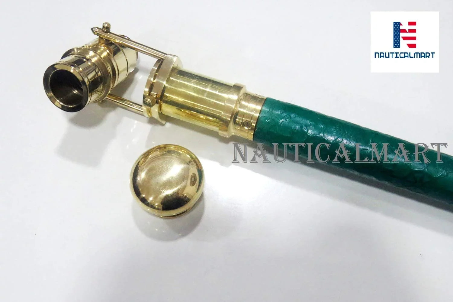 Nautical Collectible Brass Telescope Sizepyglass Walking Sizetick Head Foldable Cane Marine Prop