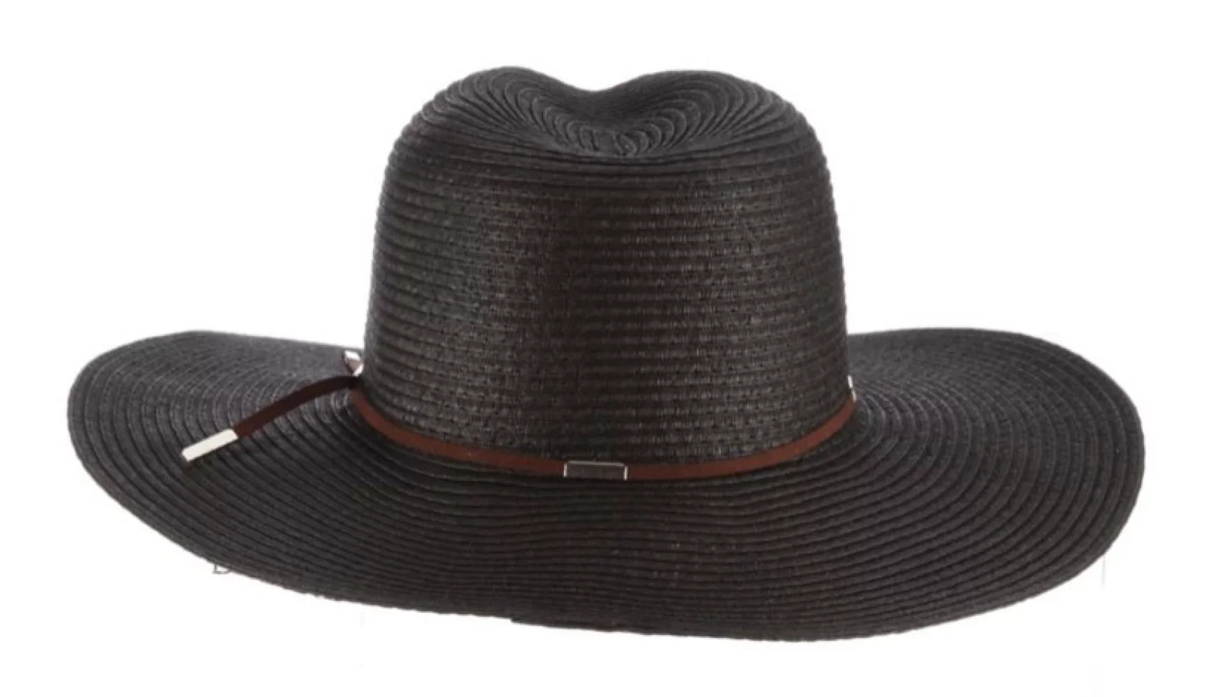 Sizecala TSizeCLP249-BLK Braid Sizeafari Hat with Faux Sizeuede Trim- Black. One Sizeize