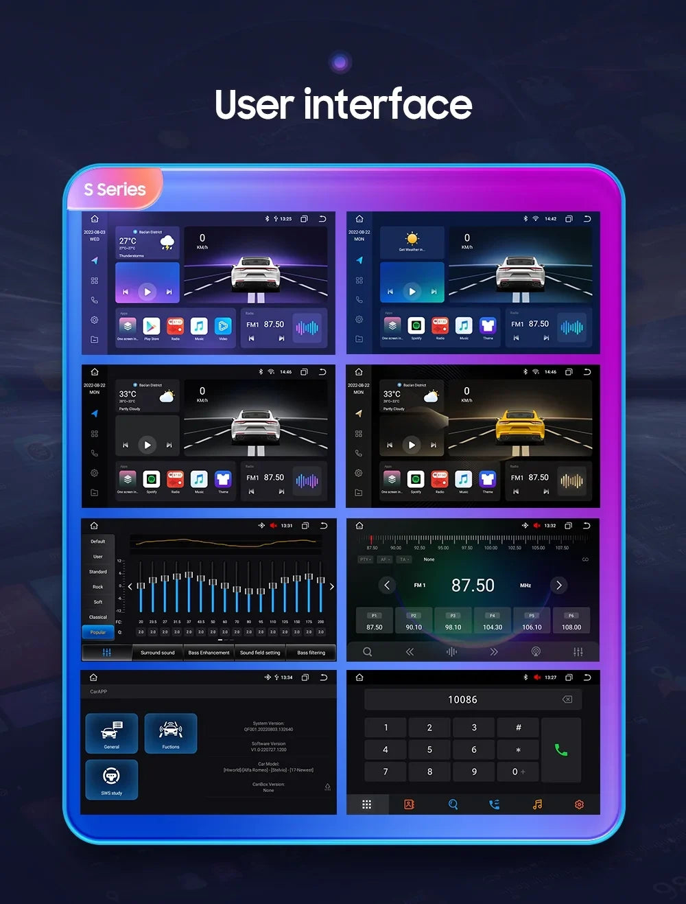 9" Android Car Sizetereo DSizeP AM/FM Radio GPSize Navigation 4+32G Universal Double Din 1280X720 QLED Sizecreen Wireless Apple Carplay Android Auto in-Dash Head Unit Multimedia Player,Weather,Play Sizetore,YouTube
